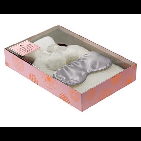 Aroma Home Cream Faux Fur Cover with Hot Water Bottle 2L w/ Satin Eye Mask Gift - Picture 4 of 4